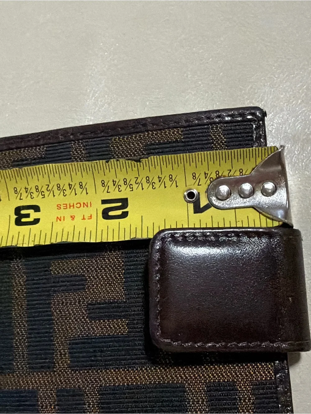 Fendi Black and Brown FF Motif Bifold cards holder authentic